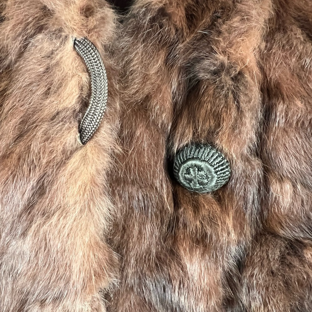 Vintage Midcentury Chocolate Brown Chinchilla Fur Coat Long - Picture 2 of 11